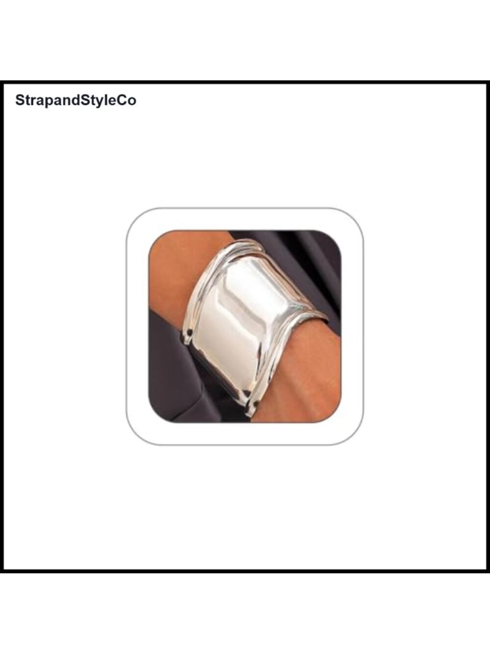 Chunky Silver-Tone Wide Open Cuff Bangle Adjustable Arm Bracelet Women Jewelry